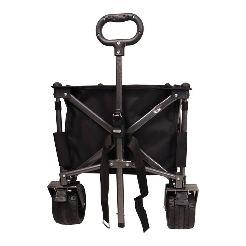 Collapsible Utility Wagon - 360° Rotating Wheels, Steel Frame, 200 lb Load, Compact Storage