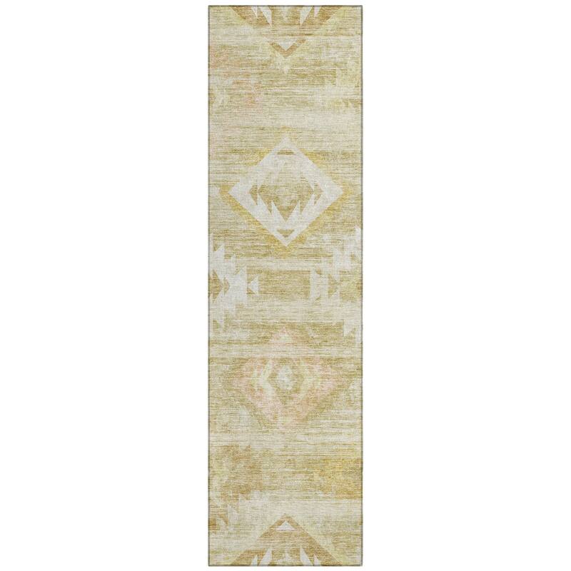 Machine Washable Indoor/ Outdoor Chantille Boho Tribal Rug