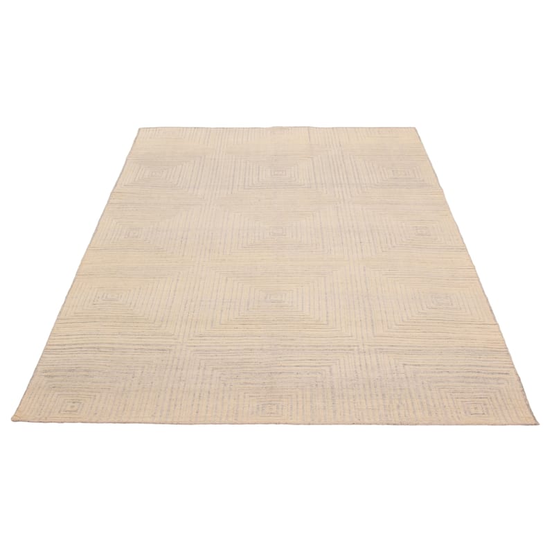 ECARPETGALLERY Hand-knotted Tangier Cream Wool Rug - 7'7 x 10'2
