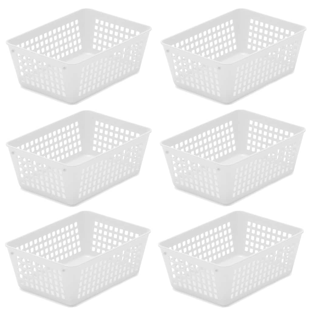 6-Pack Plastic Storage Baskets for Office Drawer, Classroom Desk