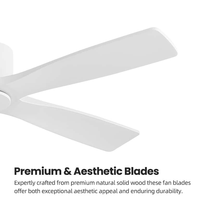 MLiAN 5 Soild Wood Blades Dc Motor Indoor Flush Mount Standard Ceiling Fan With Remote