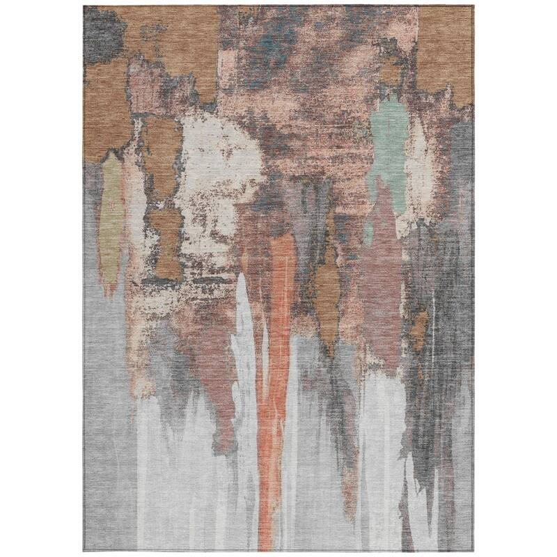 HomeRoots Abstract Transitional Rectangle Outdoor Rug