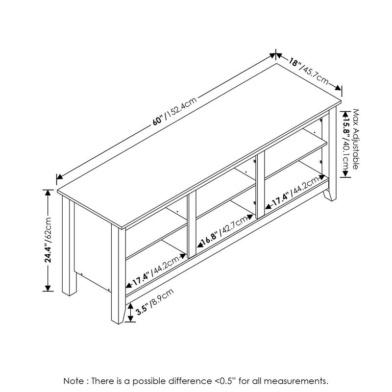 Furinno Jensen TV Entertainment Center for TV up to 65 Inch
