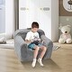 preview thumbnail 9 of 8, Grey Fleece Sponge Kids Sofa Chair with Strong Support and Zippers - 25” L x 18.11” W x 20.47” H