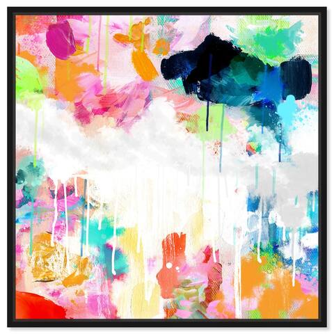 Bright and Joyful, Colorful Bright Splash Modern Pink Canvas Wall Art Print for Living Room
