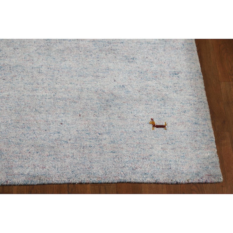 Hand Knotted Oriental 100% Wool Carpet Tribal Animal Pictorial Multi-Colored Gabbeh Area Rug - 7' 4'' X 5' 5''