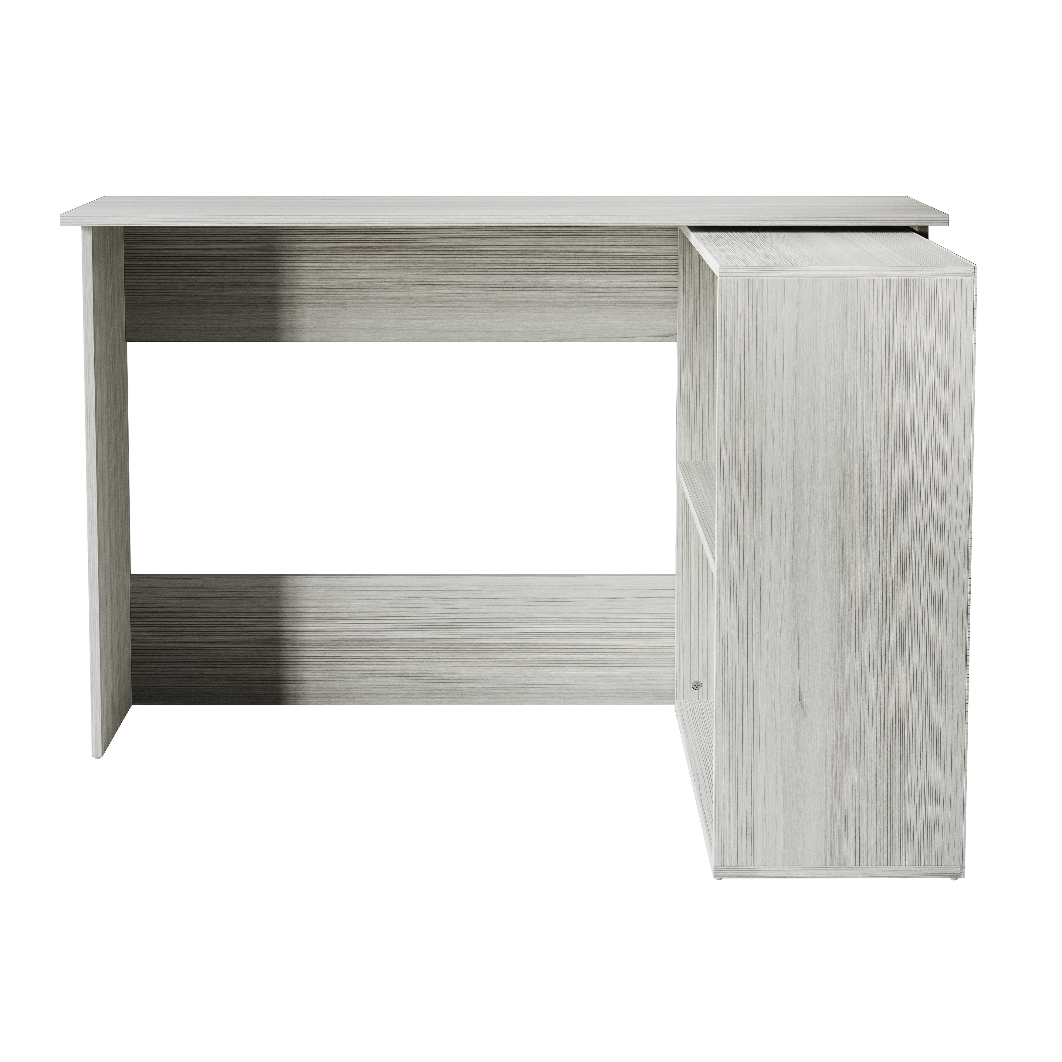 CraftPorch Contemporary L-Shape Writing Desk with Cabinet