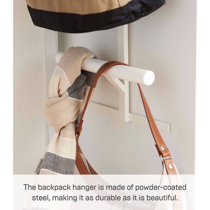 Yamazaki Home Over-the-Door Backpack Hanger, Steel, Holds 22 lbs - L 4.53 x W 10.43 x H 36.42 inches