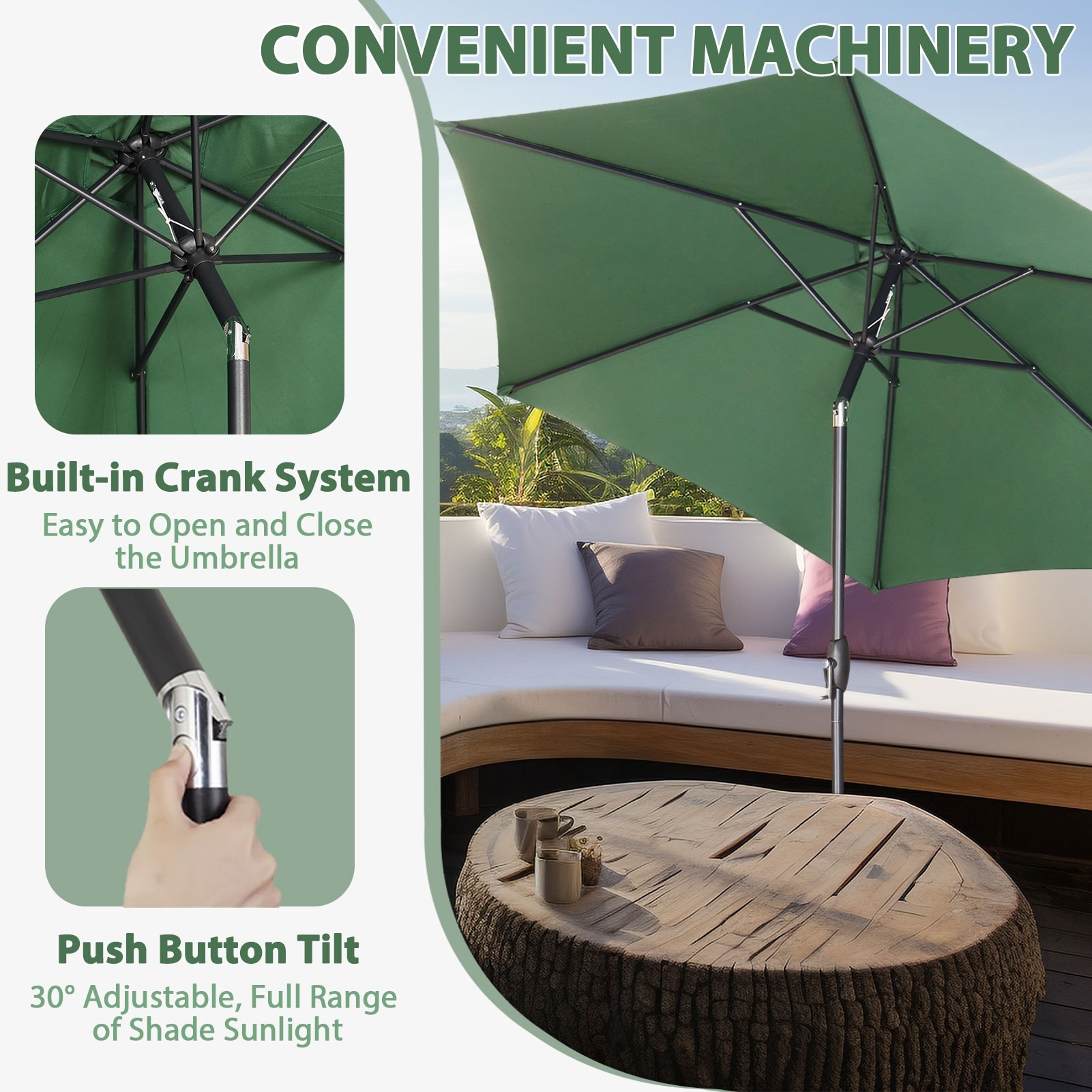 crank assembly patio umbrella Baoblaze Handle Replace Parts, Outdoor Umbrella Accessories, Parasol Hand Crank for Courtyard, Balcony, Backyard : Patio, Lawn & Garden with a large canopy to provide optimal protection from the sun and rain Milisten Outdoor Umbrella Rotary Handle