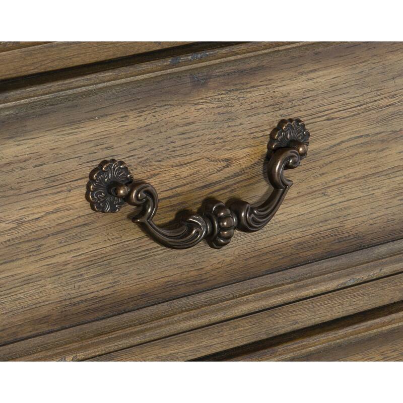 Traditional Vintage Style 1pc Nightstand of 3 Drawers Metal Hardware Weathered Pecan Classic Bedroom Furniture