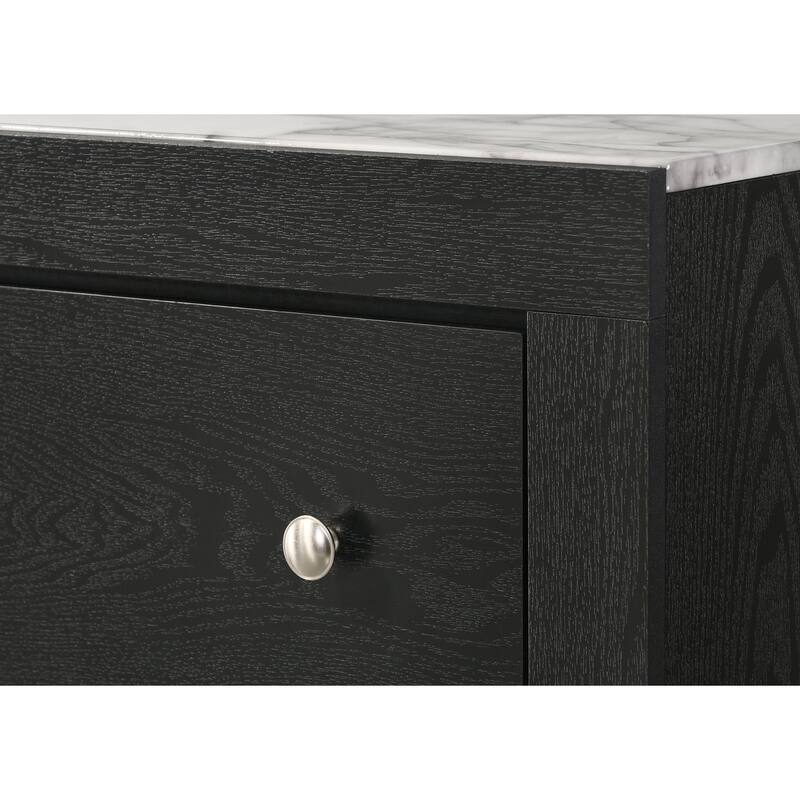 Gaylene 5 Piece Black LED Bookcase Panel Bedroom Set