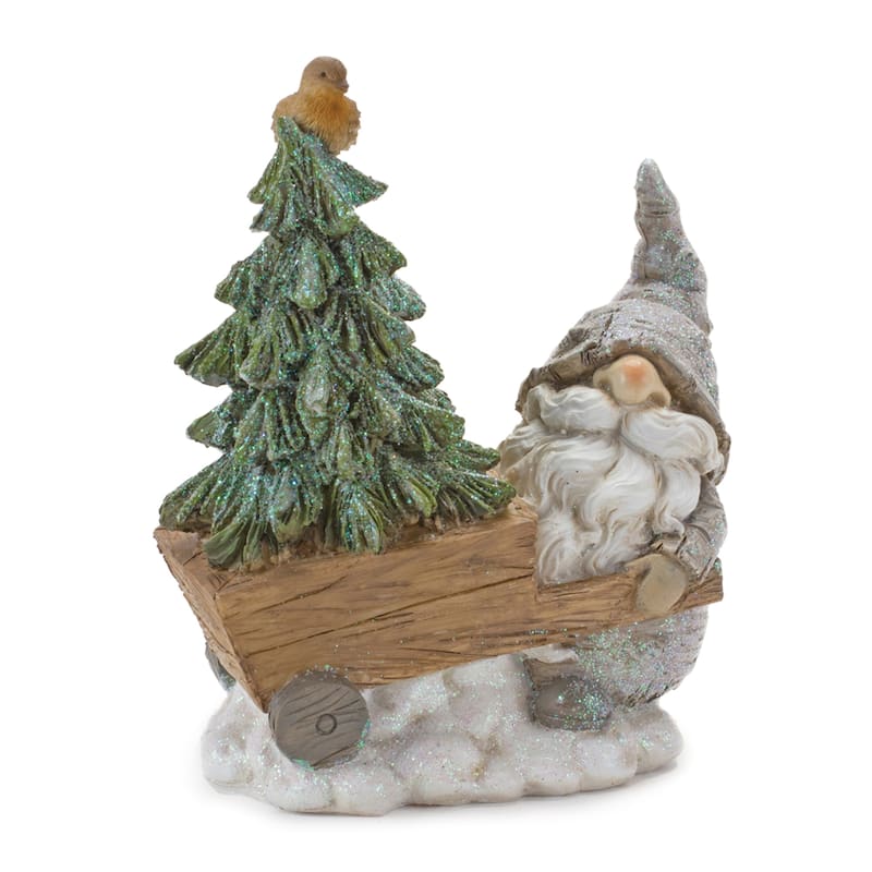 Gnome with Woodland Animals Christmas Tabletop Decorations - 6.75"