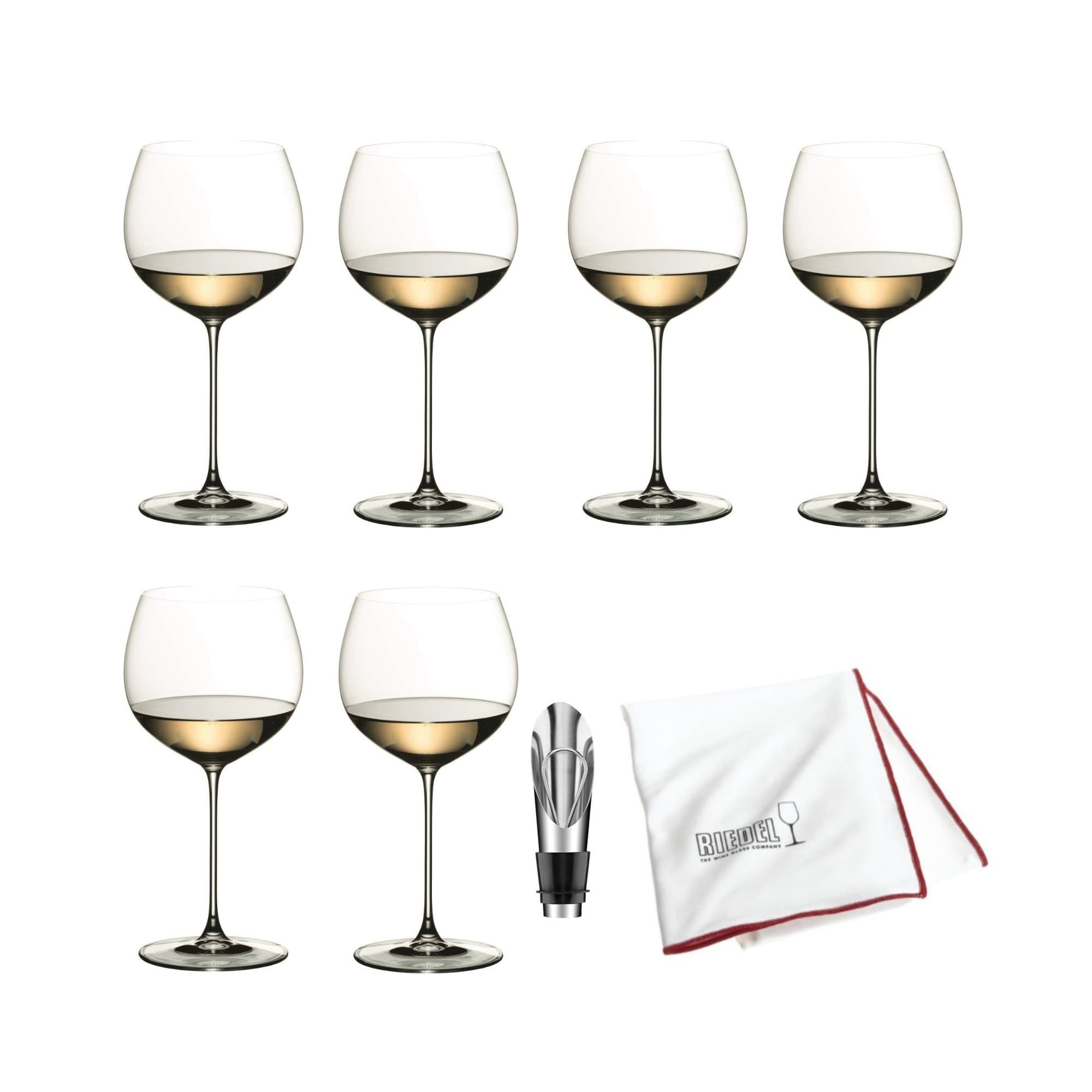 Riedel Veritas Champagne Glass 4 Pack with Wine Pourer and Stopper