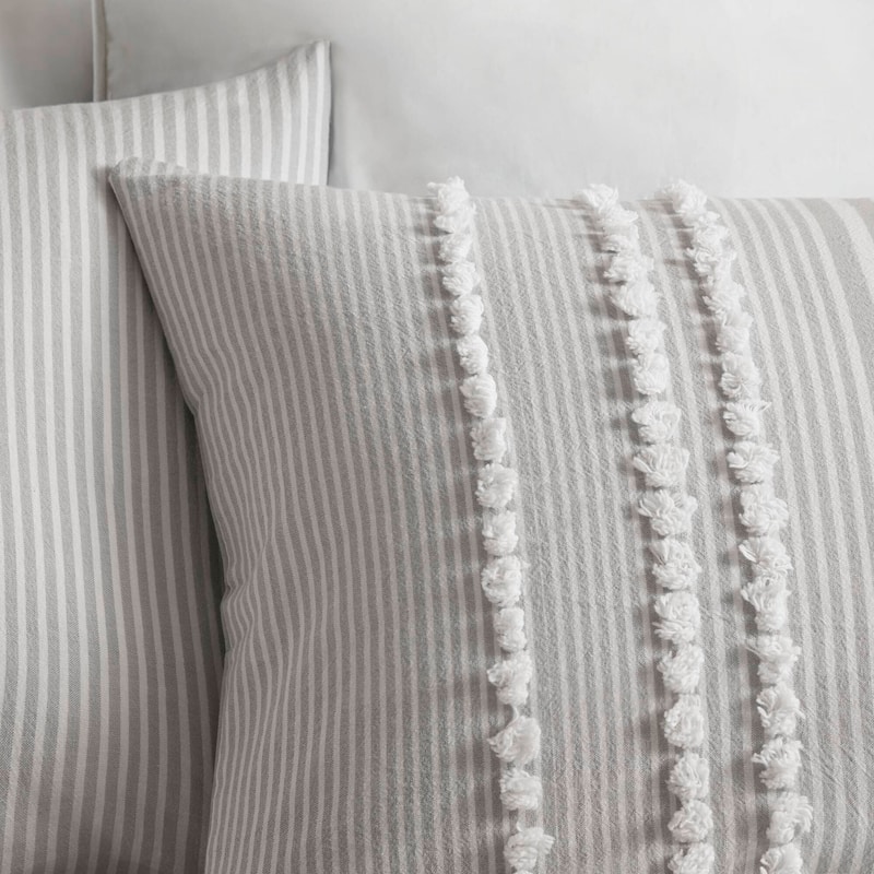 Harbor House Anslee Taupe 3 Piece Cotton Yarn Dyed Duvet Cover Set