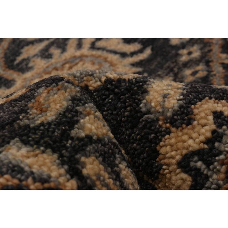 ECARPETGALLERY Hand-knotted Jules Serapi Dark Navy Wool Rug - 7'9 x 9'11