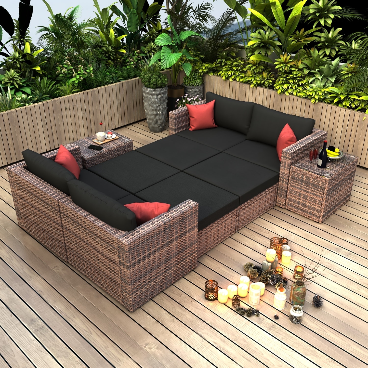 Outdoor wicker hotsell modular lounge