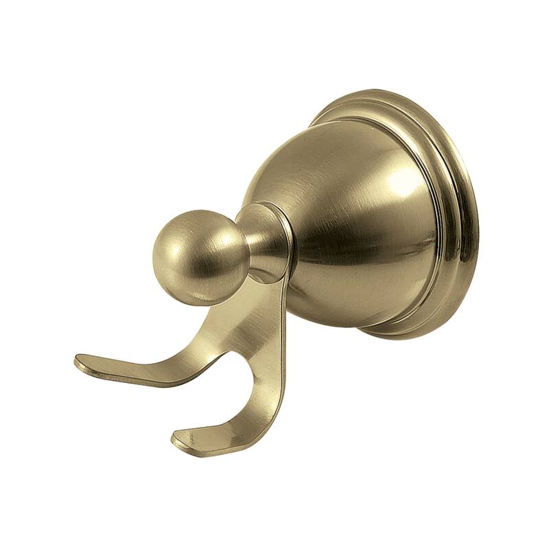 Kingston Brass Restoration Double Robe Hook - Brushed Brass