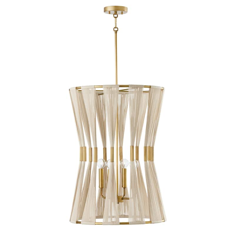 Bianca 19.5" 4-light Patinaed Brass Foyer Pendant