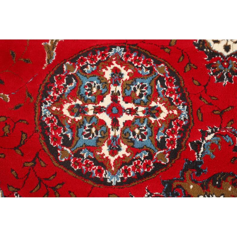 Red Kashan Turkish Area Rug Machine Made Carpet - 9'6" x 12'9"
