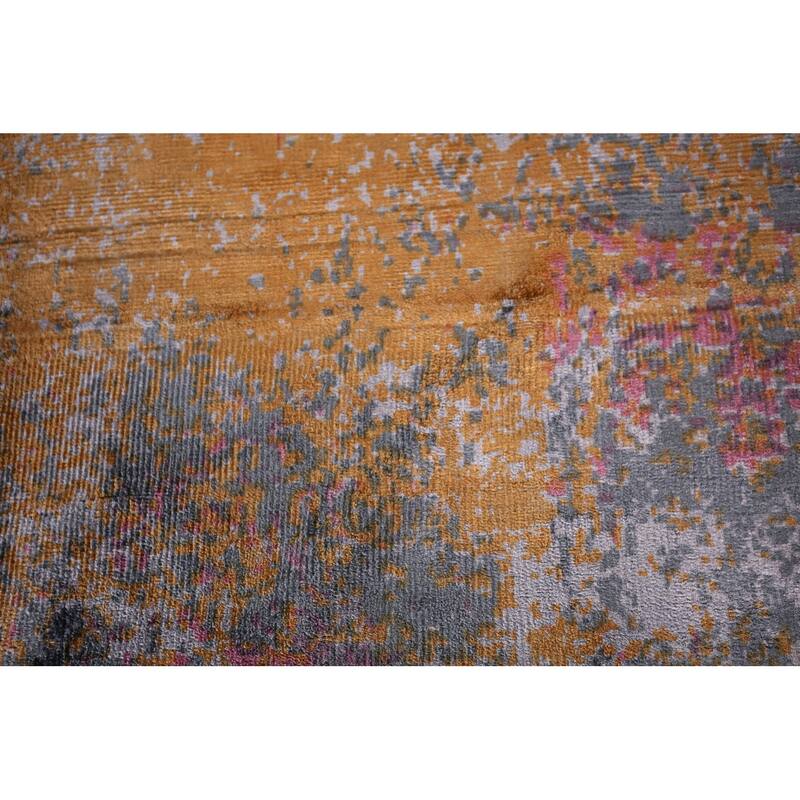 Multicolor Abstract Modern Area Rug Handmade Wool Carpet - 5'8"x 7'9"