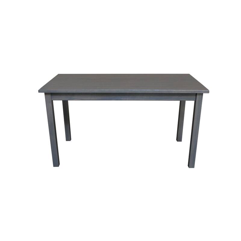 HomeRoots 60" Gray Solid Wood Dining Table - 60.00 in. x 30.00 in. x 27.00 in.