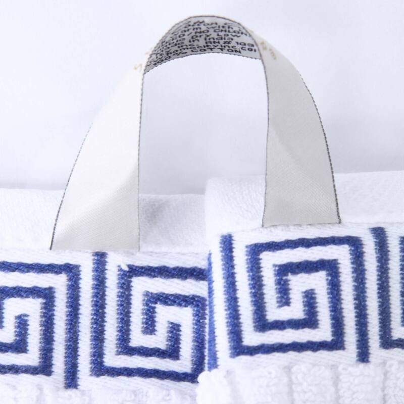 Superior Athens Cotton Floral Border Greek Key 6-Piece Towel Set