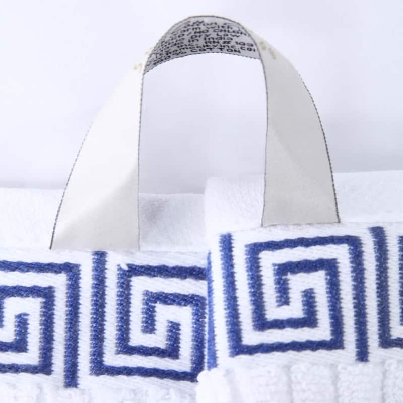 Superior Athens Cotton Floral Border Greek Key 8-Piece Towel Set