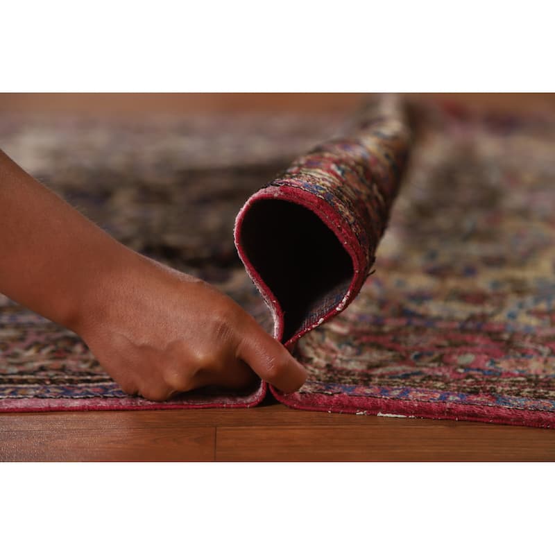 Hand Knotted Oriental Silk Carpet Traditional Floral Beige & Ivories Kashan Area Rug - 6' 10'' X 4' 4''