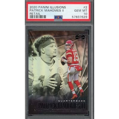 Patrick Mahomes 2020 Panini Illusions Retail Football Card #2 Graded PSA 10 - 8'6" x 11'6"