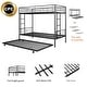 preview thumbnail 5 of 16, Black Twin over Twin Metal Bunk Bed with Trundle and Safety Guardrail