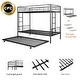 preview thumbnail 5 of 16, Twin over Twin Size Metal Bunk Bed with Trundle, Can Be Separated into 2 Twin Beds, Safety Guardrail, Trundle for Flexible Space
