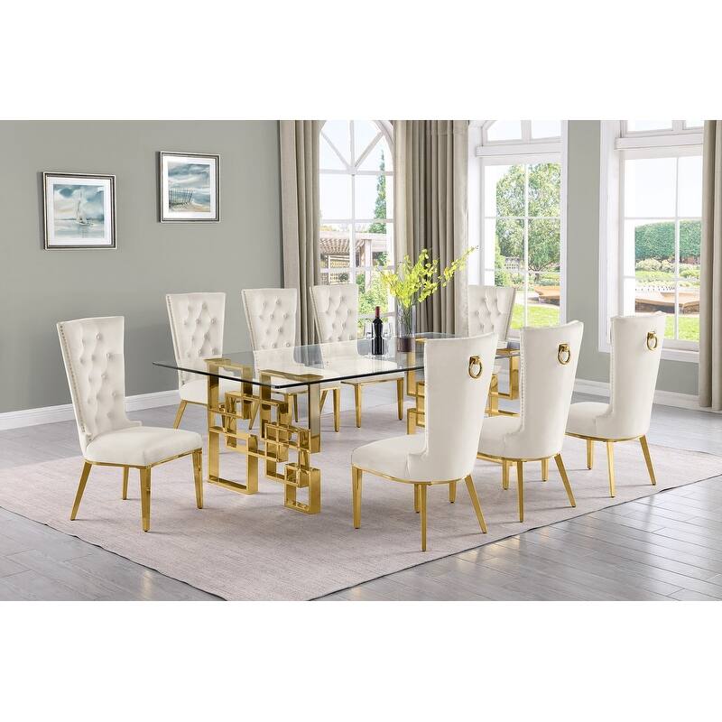 Best Quality Furniture Tempered Glass Dining Table Stainless Steel