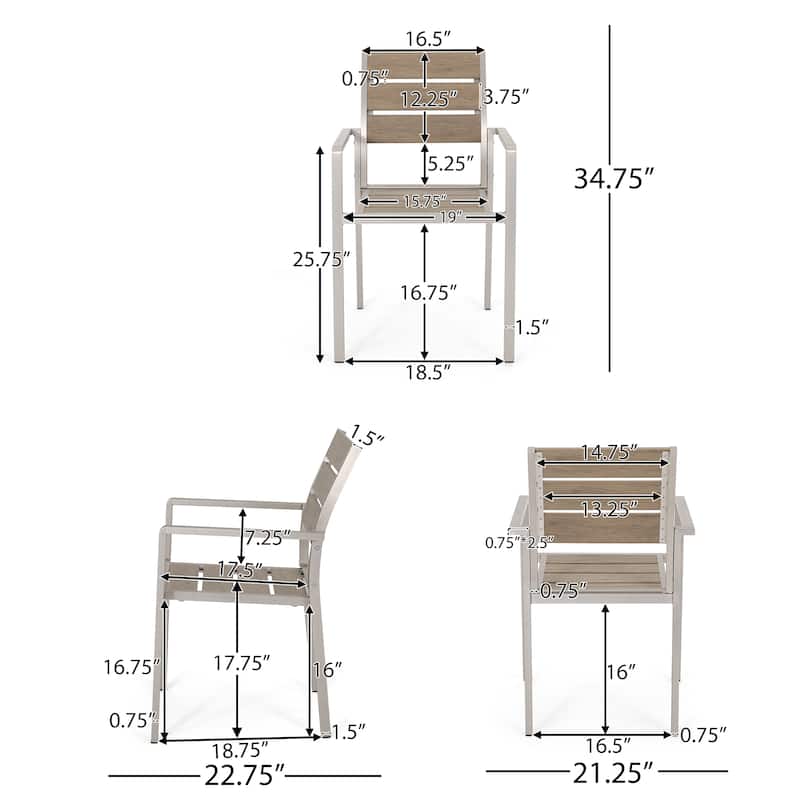 Cape Coral Outdoor Modern Aluminum Dining Chair (Set of 2) by Christopher Knight Home