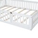 preview thumbnail 13 of 13, White Full Solid Wood House Bed with Guardrail