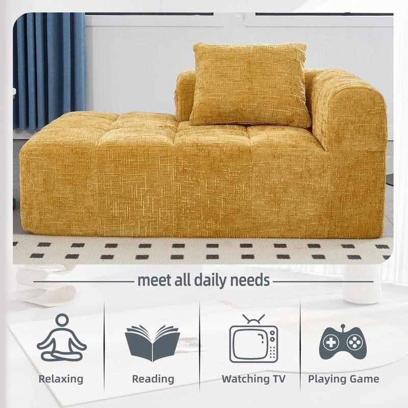 Chenille Loveseat Sofa, Minimalist Modular Sleeper for Living Room