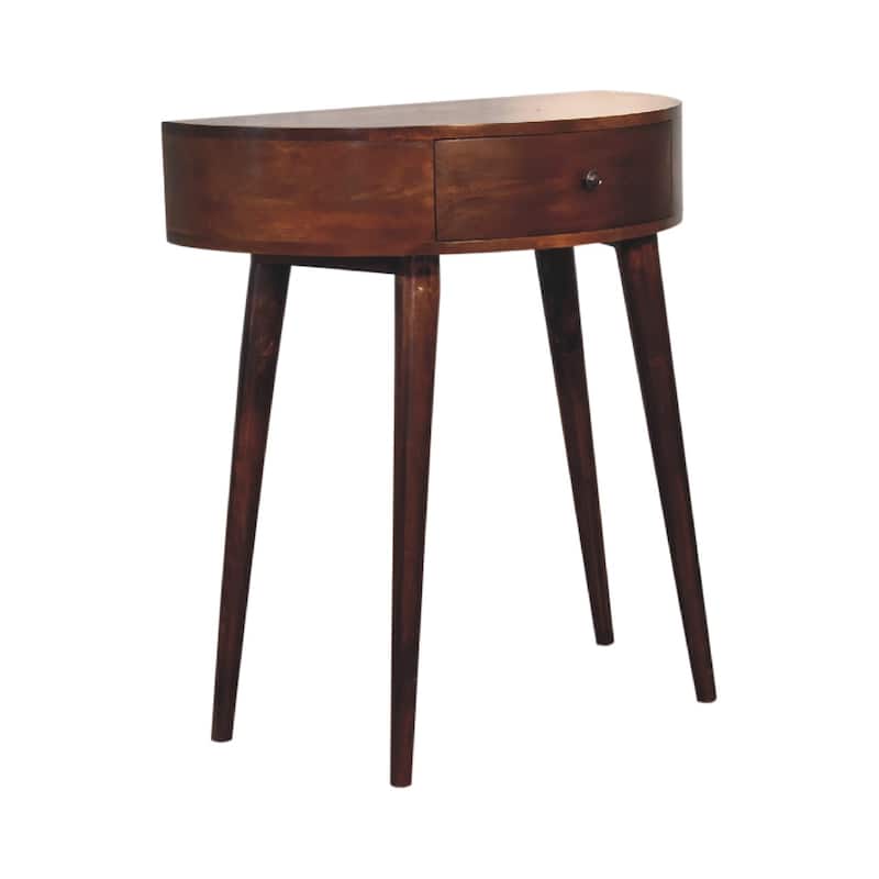 Modern Style Console Table Wood Table Top,Leisure Coffee Table With Storage Space - Brown - Wood