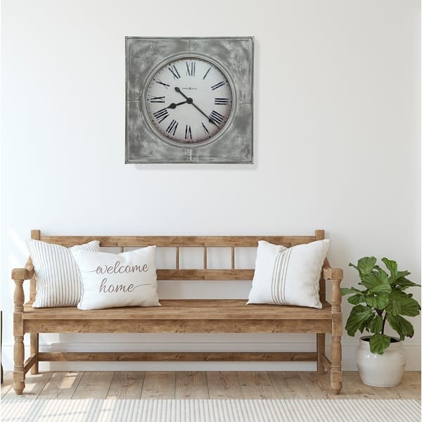 slide 2 of 3, Howard Miller Bathazaar Industrial Chic, Transitional, Distressed, and Modern Gallery Wall Clock, Reloj De Pared Grey