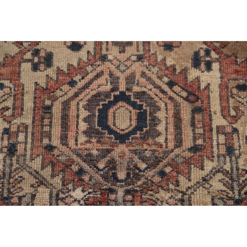 Geometric Bakhtiari Persian Antique Area Rug Wool Carpet - 4'1"x 6'6"