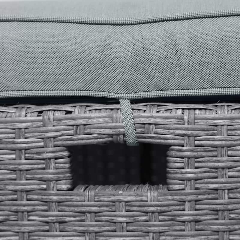 Roomfitters 6-Piece Outdoor Rattan Wicker Patio Garden Set with Sofa, Chair, Stools and Table