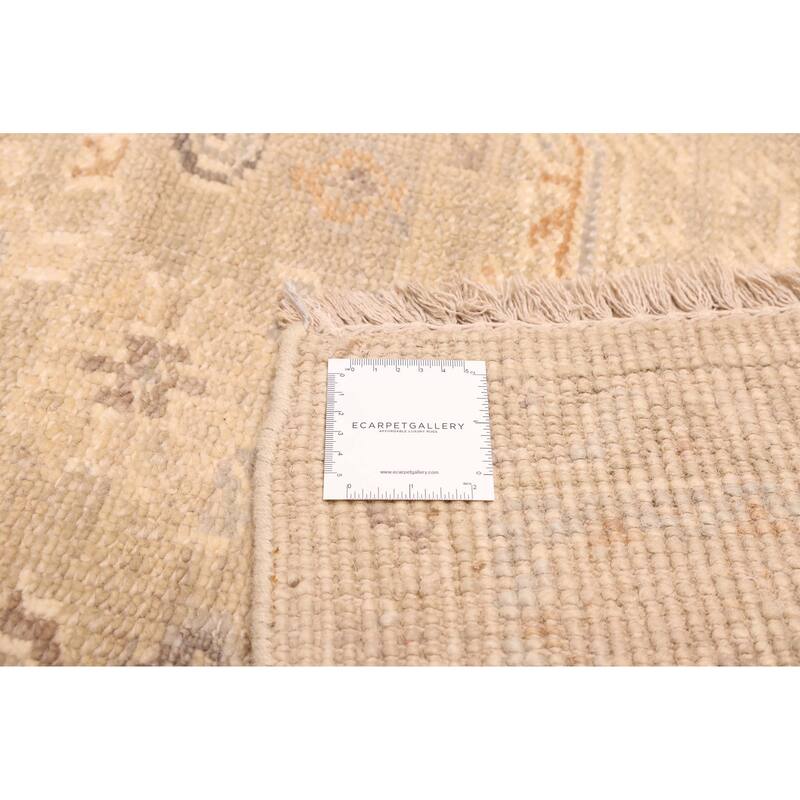 ECARPETGALLERY Hand-knotted Kavya Oushak Light Khaki Wool Rug - 8'11 x 11'8