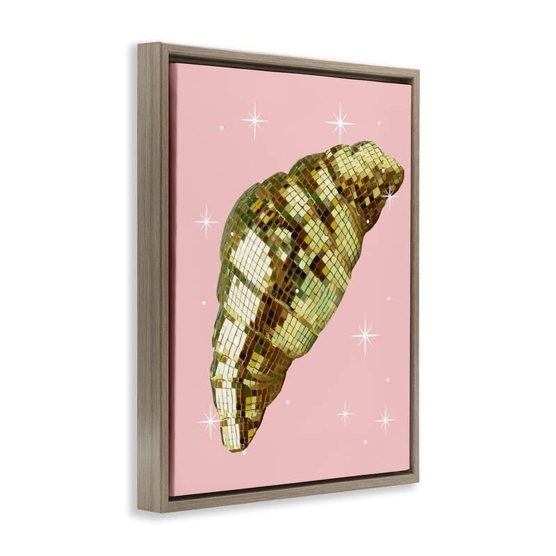 Stupell Luminous Disco Croissant Framed Floater Canvas Wall Art Design By Lil' Rue