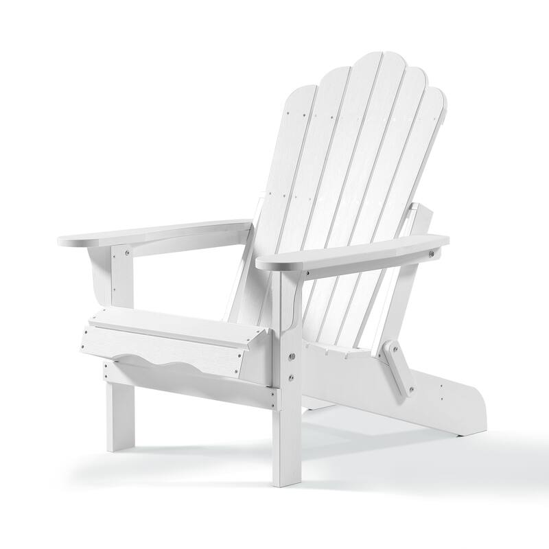 Haven Folding Poly Resin Plastic Adirondack Chair