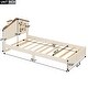preview thumbnail 3 of 46, Bedroom Solid Wood Platform Bed House-Shaped Headboard Walnut Roof with LED Window Bed Frame Platform No Box Spring Needed