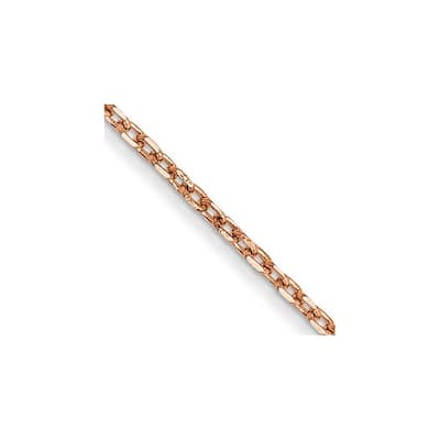 Curata 14k Rose Gold 10" 1.0mm Cable Chain Anklet (Lobster-claw)