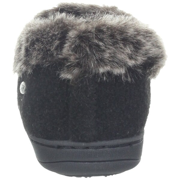 acorn faux chinchilla collar slipper