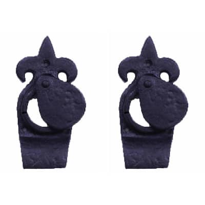 Escutcheon Black Wrought Iron Keyhole Cover 4 3/4 in. H Pack of 2