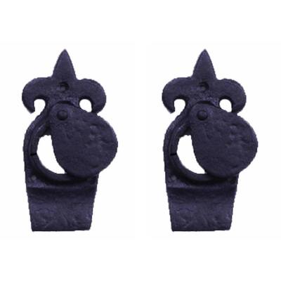 Escutcheon Black Wrought Iron Keyhole Cover 4 3/4 in. H Pack of 2