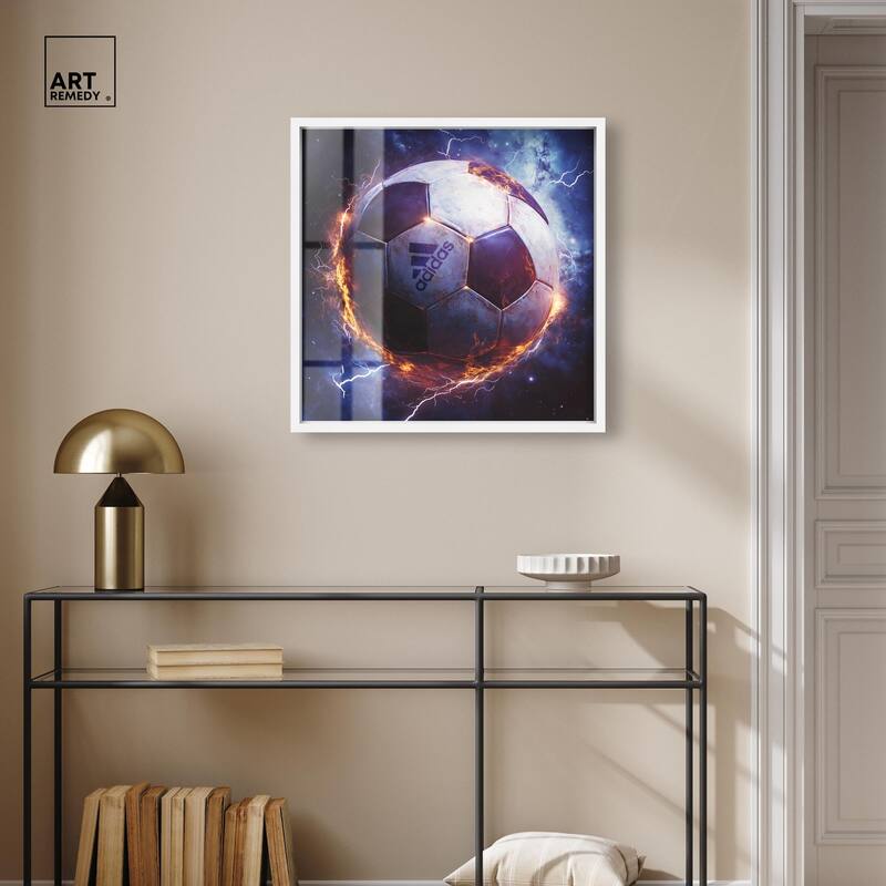 Electrify Soccer Ball Shadowbox by Art Remedy