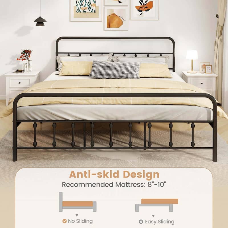 Costway Full/Queen/King Size Bed Frame with Headboard Under Bed