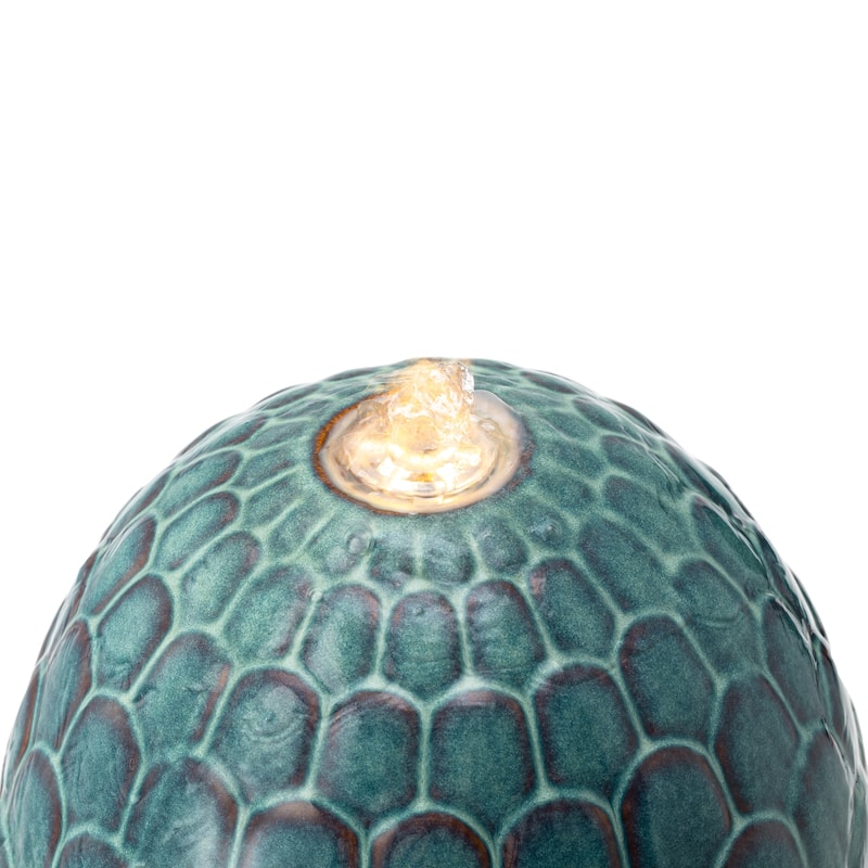 36"H Oversized Artichoke Pedestal LED Ceramic Fountain by Glitzhome